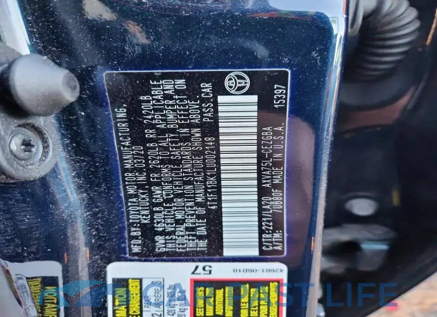 4T1F11BK1LU002148# 12