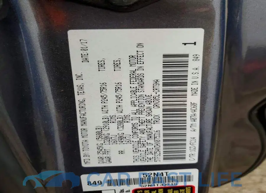 5TFSZ5AN3HX075316# 12
