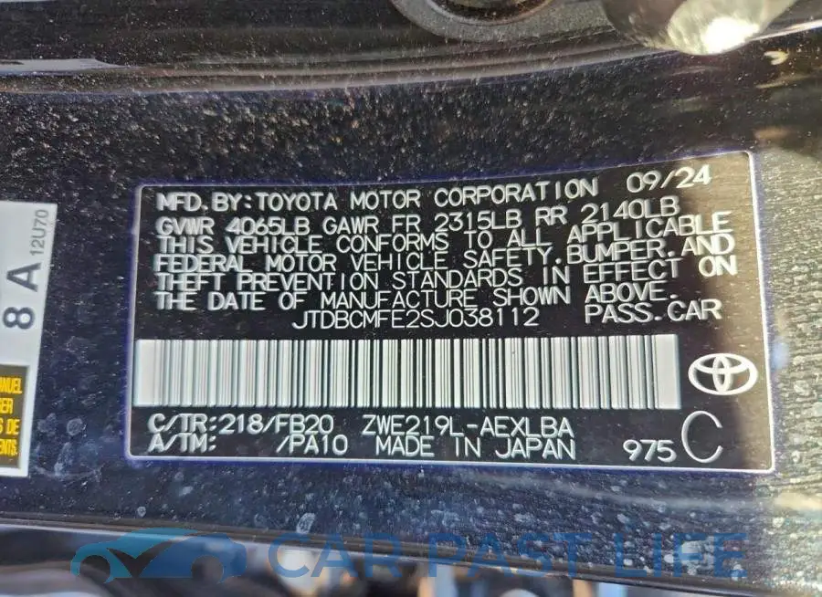 JTDBCMFE2SJ038112# 13