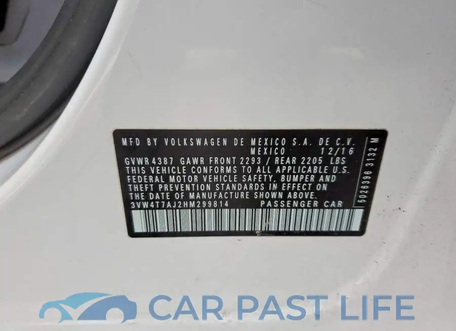 3VW4T7AJ2HM299814# 12