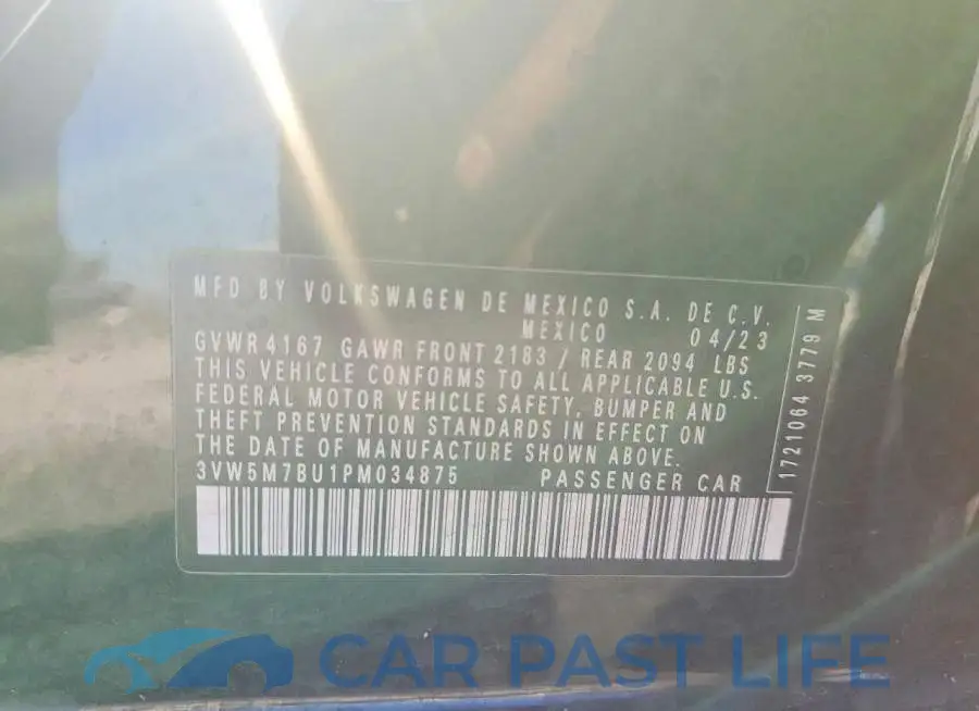 3VW5M7BU1PM034875# 12
