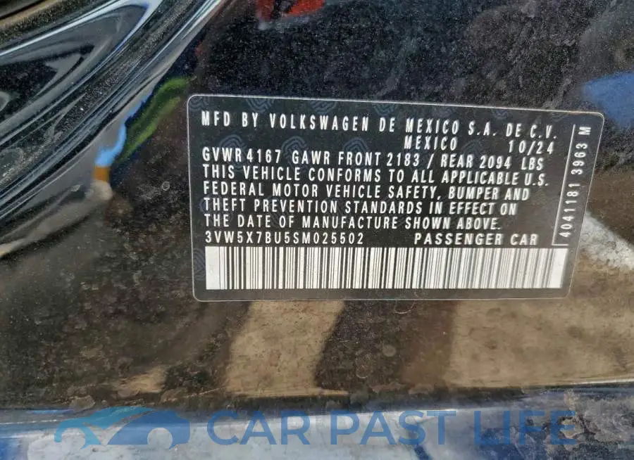 3VW5X7BU5SM025502# 12