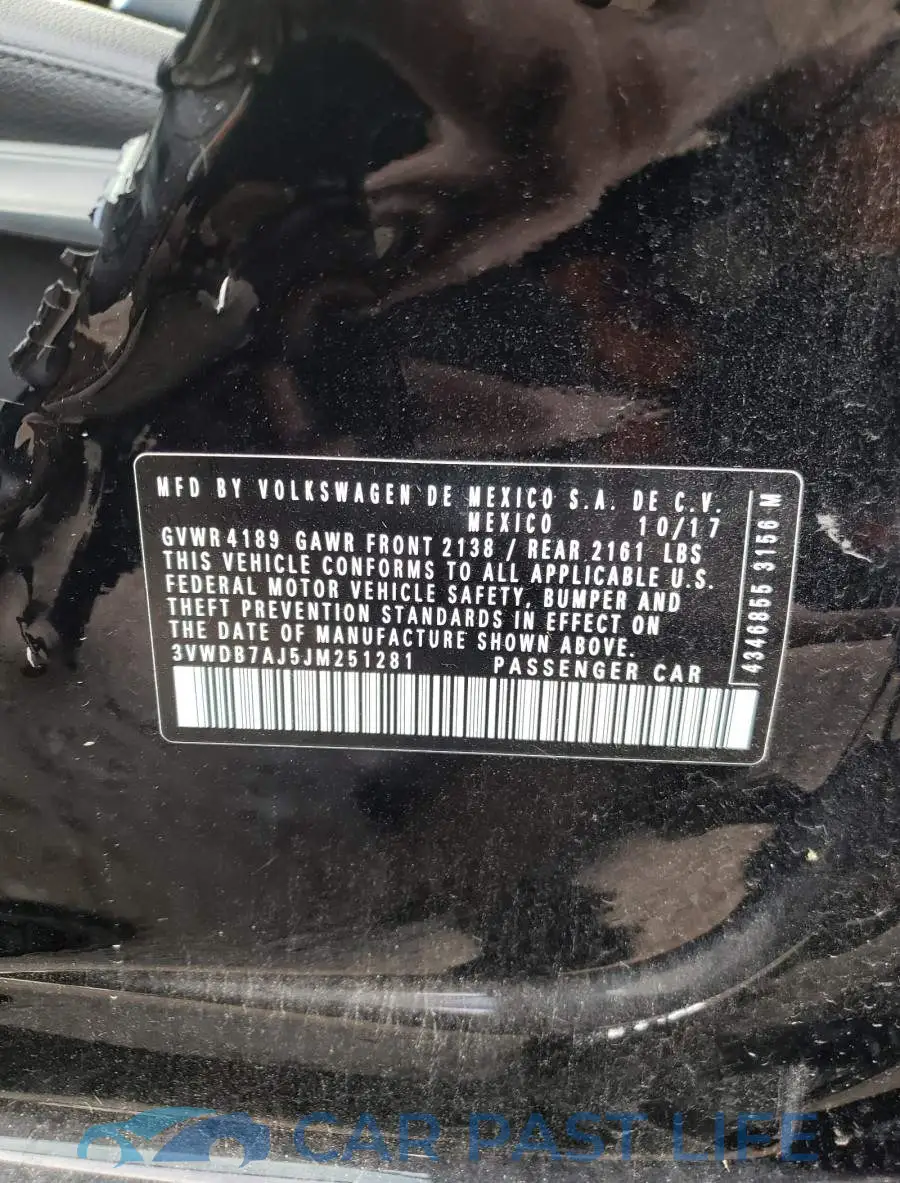 3VWDB7AJ5JM251281# 10
