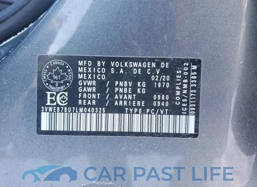 3VWEB7BU7LM040325# 13