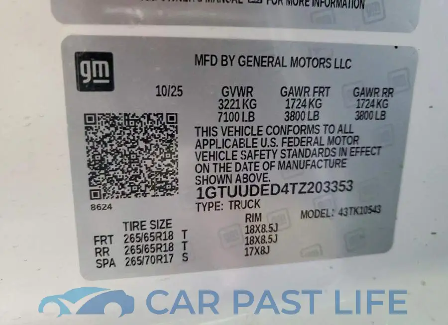 1GTUUDED4TZ203353# 12
