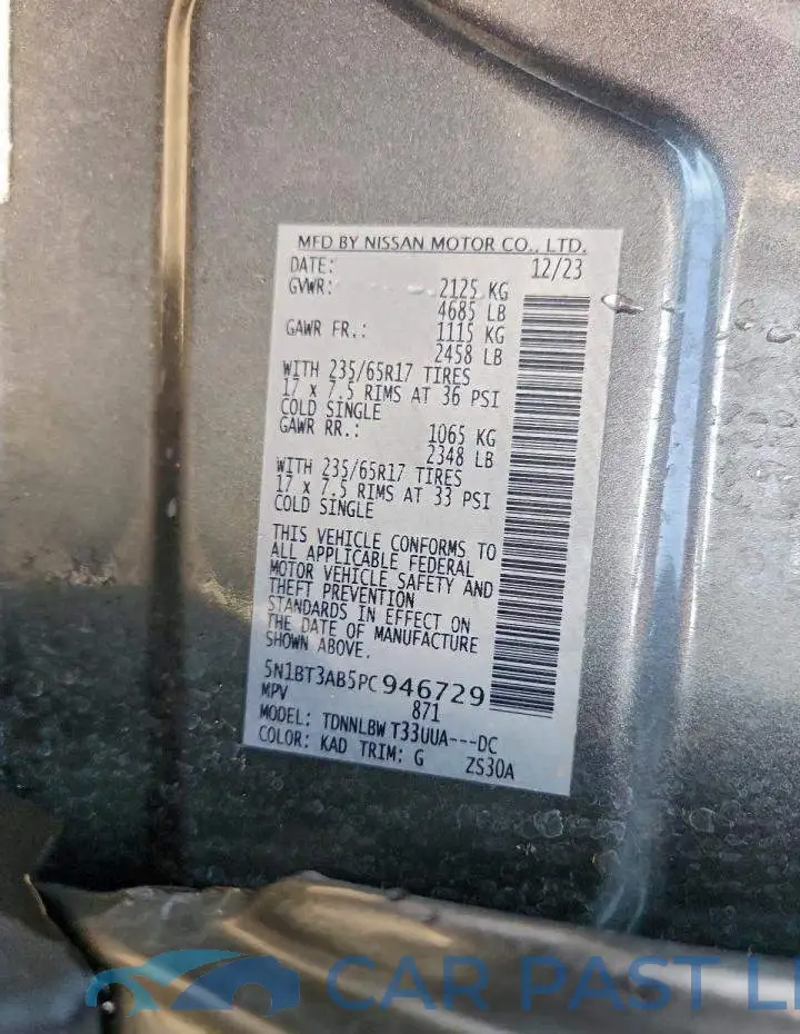 5N1BT3AB5PC946729# 12