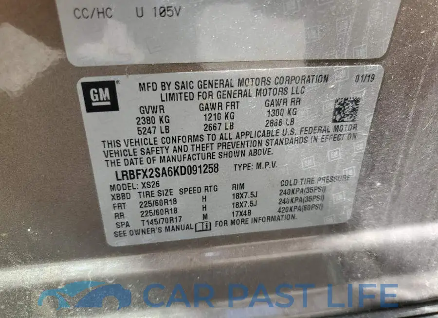 LRBFX2SA6KD091258# 13