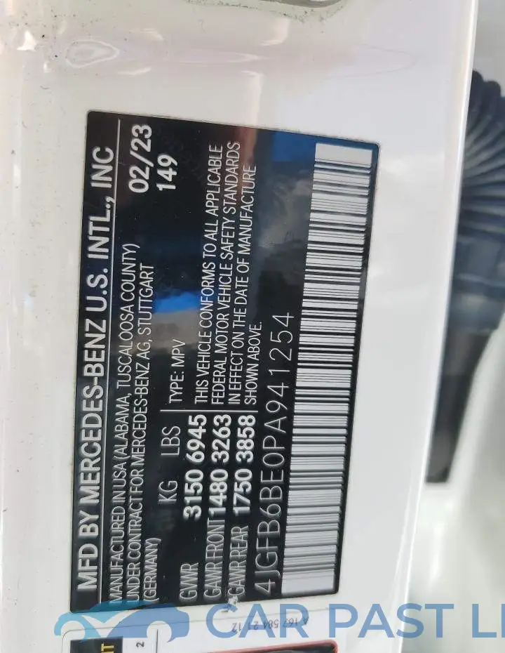 4JGFB6BE0PA941254# 13