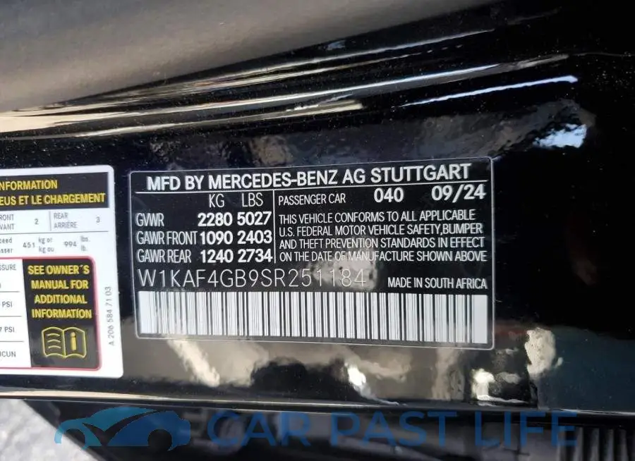 W1KAF4GB9SR251184# 12