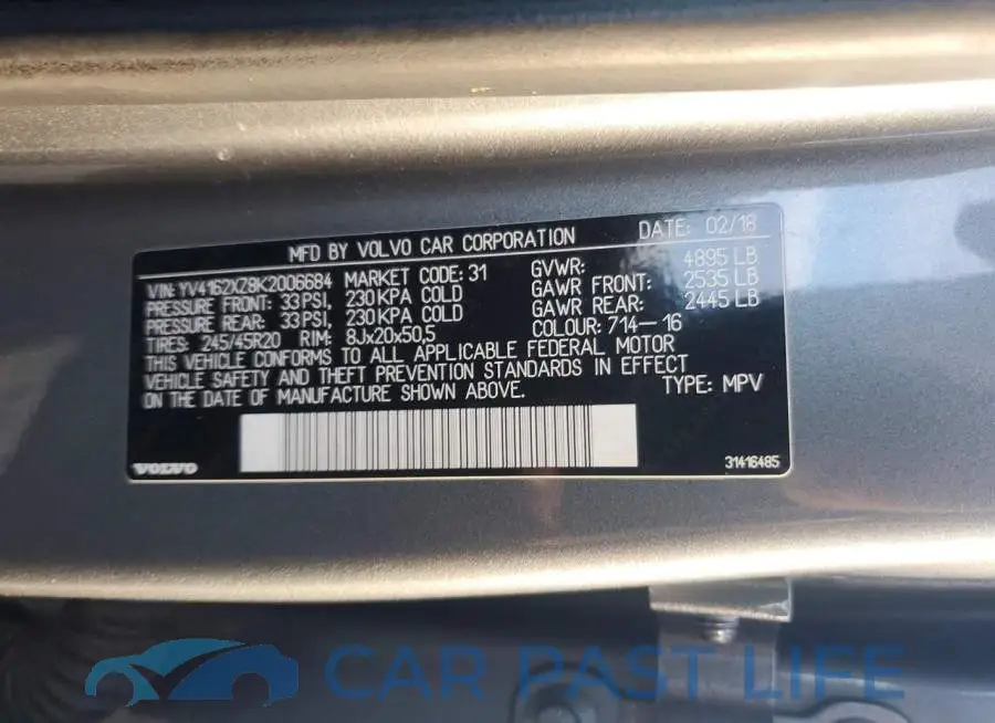YV4162XZ8K2006684# 13
