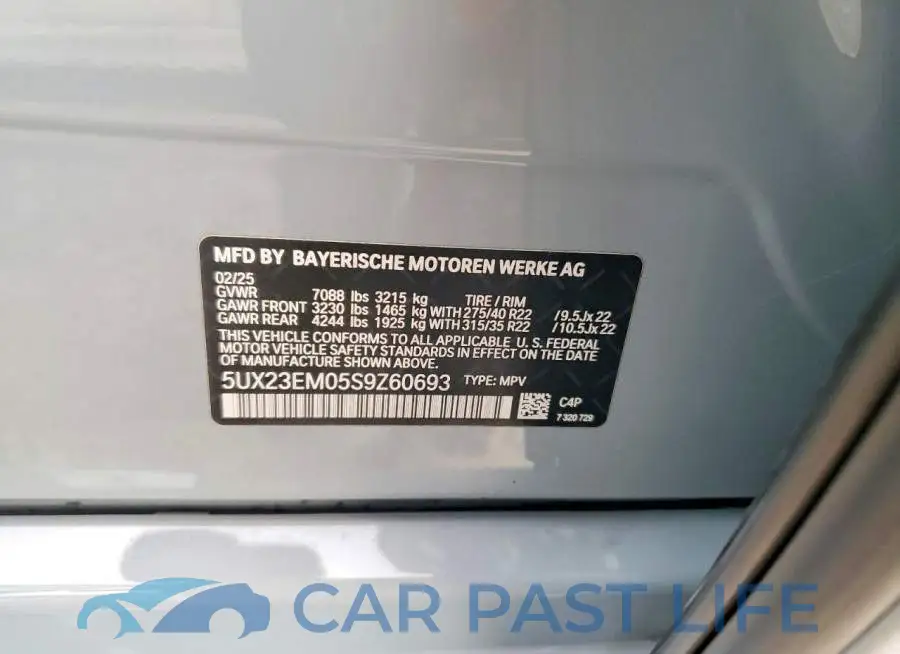 5UX23EM05S9Z60693# 12