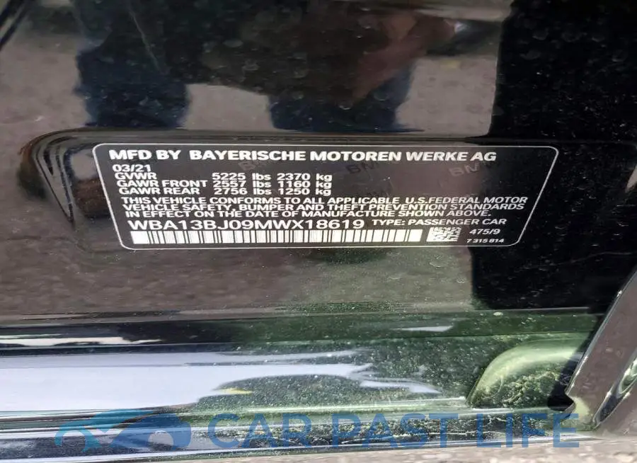 WBA13BJ09MWX18619# 12