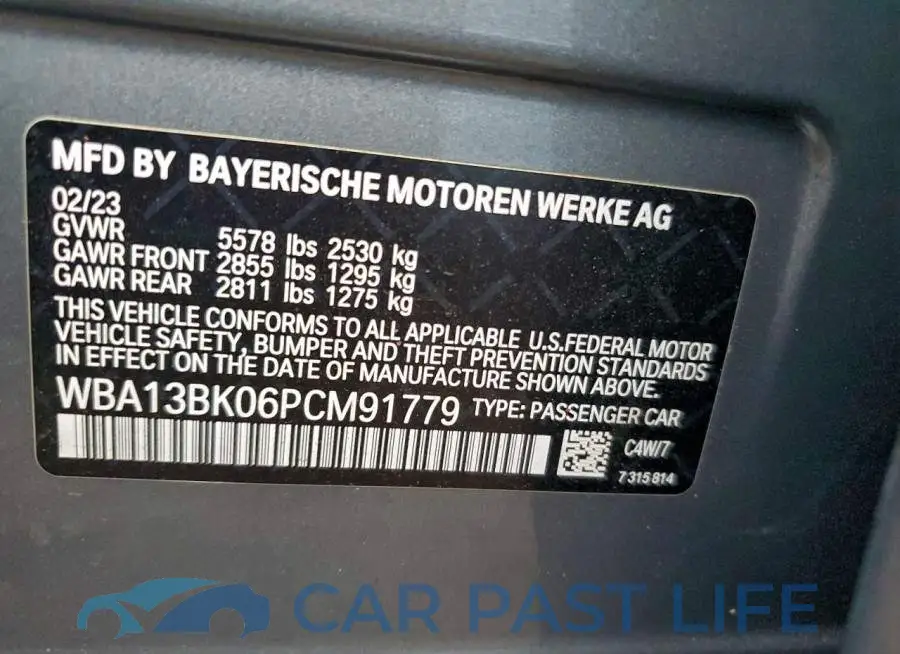 WBA13BK06PCM91779# 13
