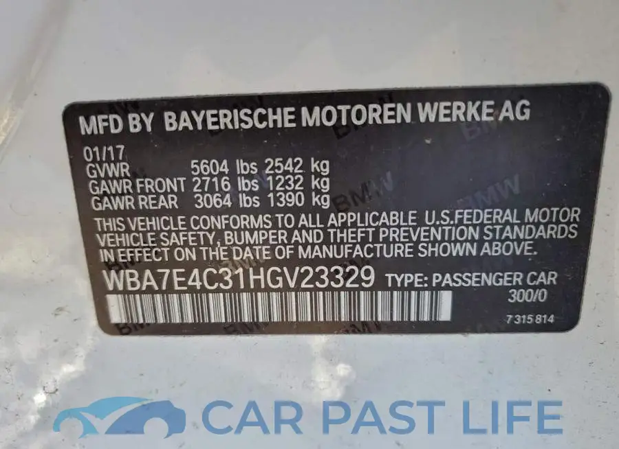 WBA7E4C31HGV23329# 12