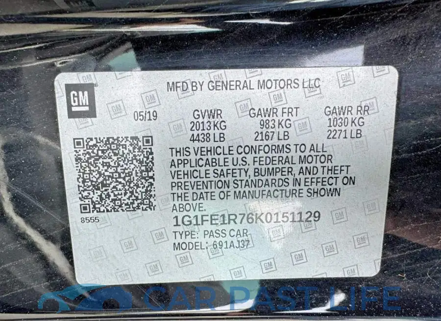 1G1FE1R76K0151129# 11