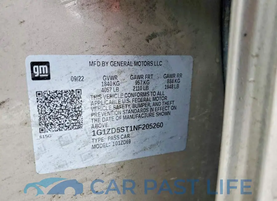 1G1ZD5ST1NF205260# 13