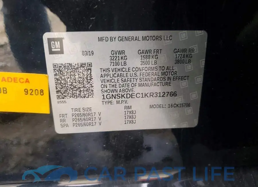 1GNSKDEC1KR312766# 13