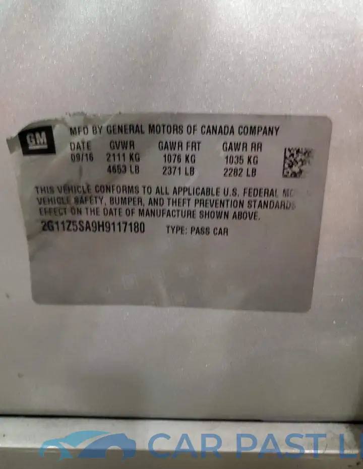 2G11Z5SA9H9117180# 12
