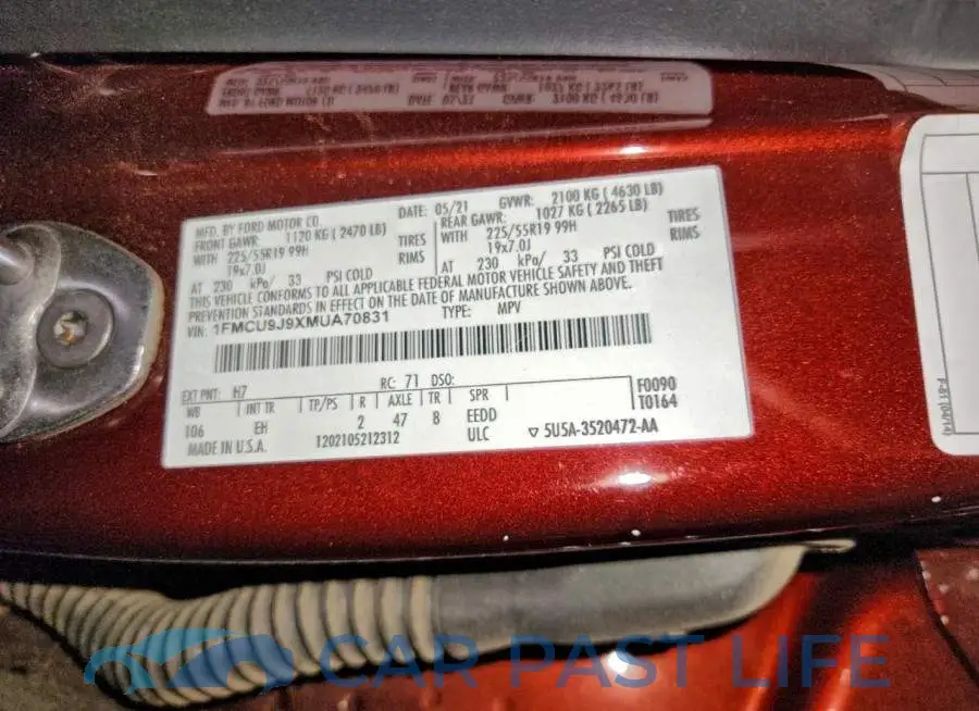1FMCU9J9XMUA70831# 14