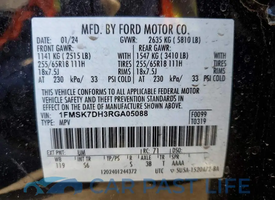 1FMSK7DH3RGA05088# 13