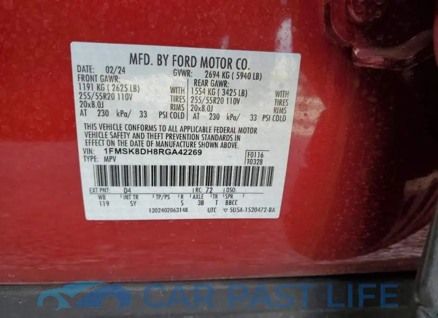 1FMSK8DH8RGA42269# 13