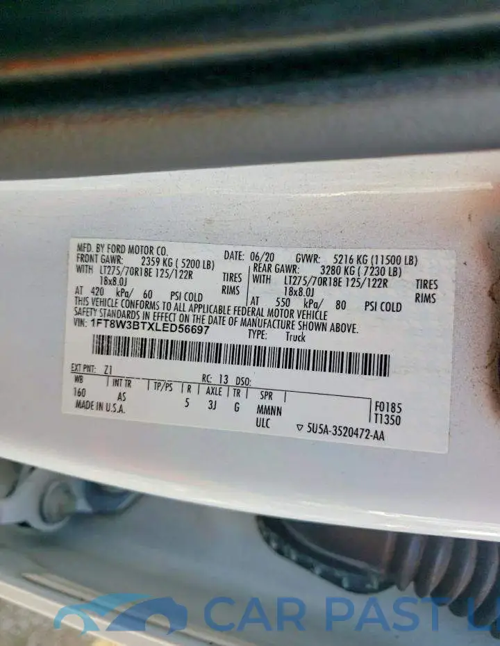 1FT8W3BTXLED56697# 12