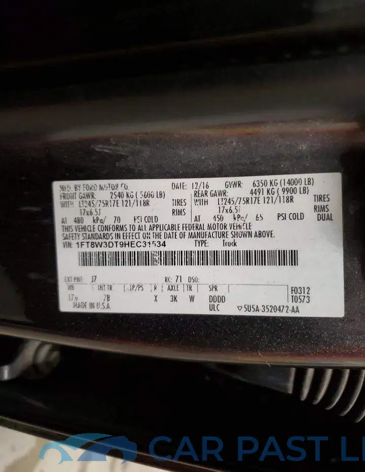 1FT8W3DT9HEC31534# 13