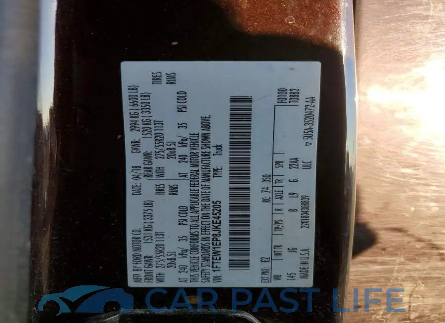 1FTEW1EP8JKE45205# 12