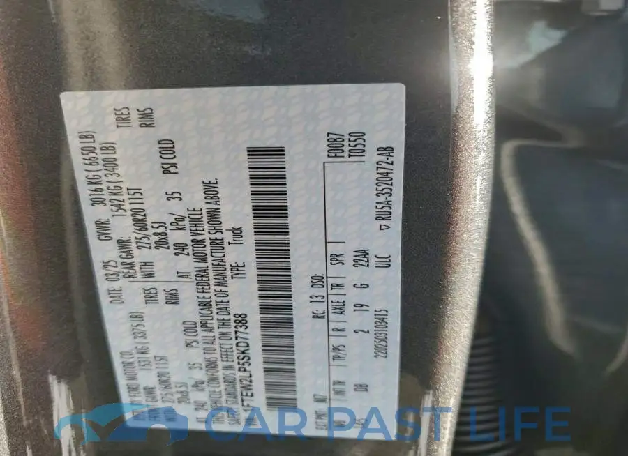 1FTEW2LP5SKD77388# 12