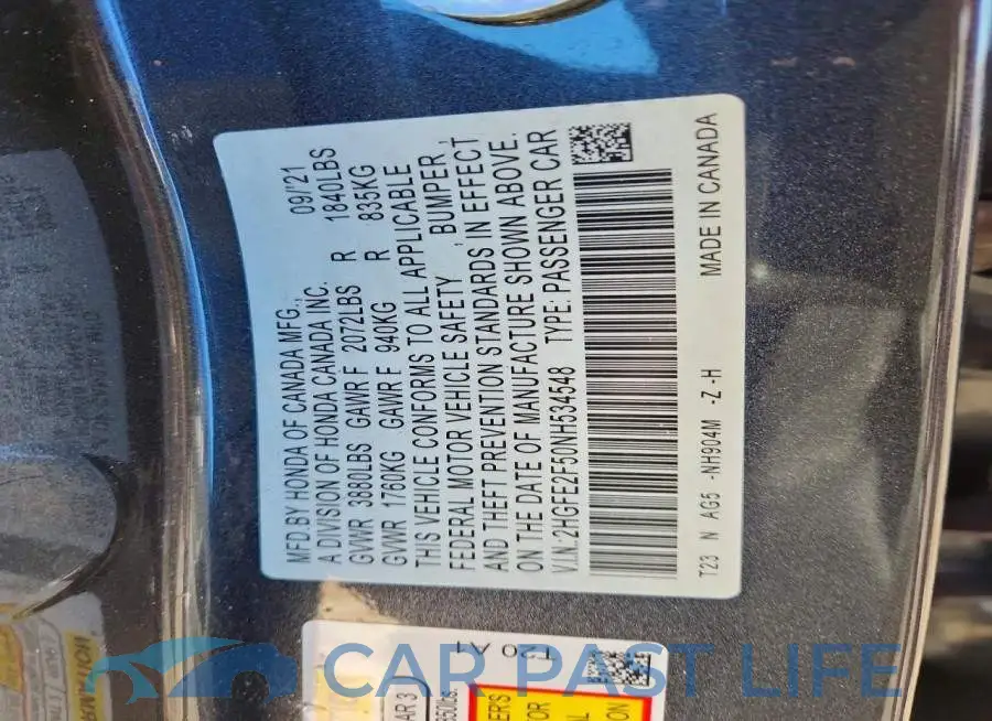 2HGFE2F50NH534548# 13