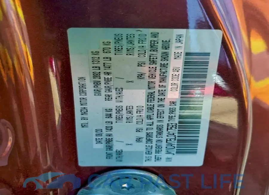 JM1NDAM75L0417593# 12