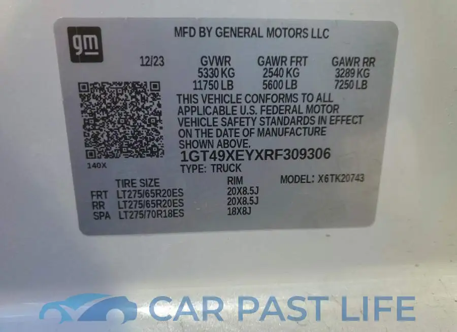 1GT49XEYXRF309306# 13