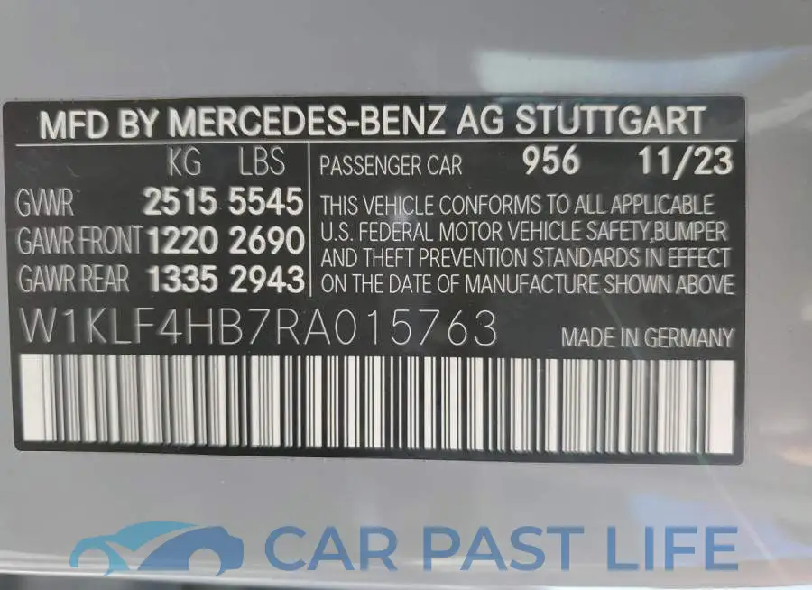 W1KLF4HB7RA015763# 12
