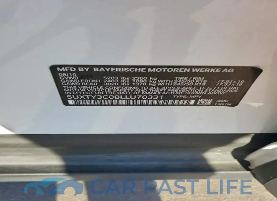 5UXTY3C08LLU70331# 12