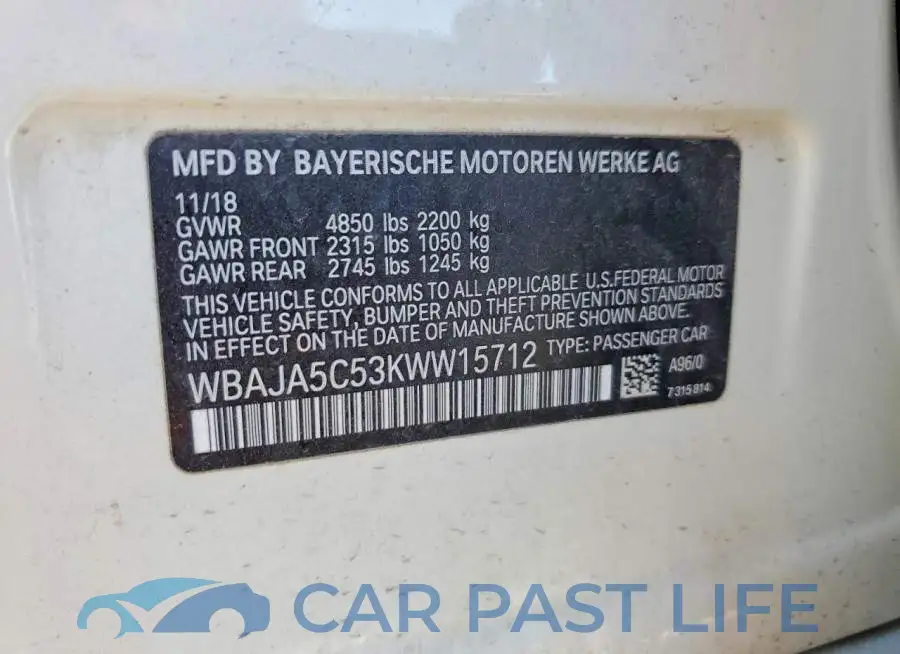WBAJA5C53KWW15712# 12