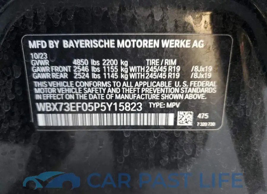 WBX73EF05P5Y15823# 12