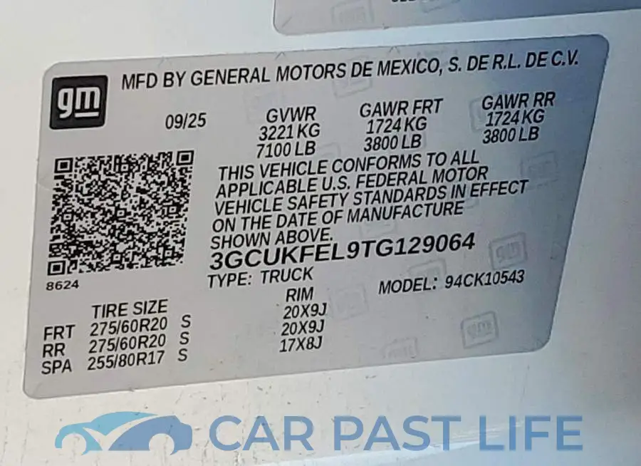 3GCUKFEL9TG129064# 13
