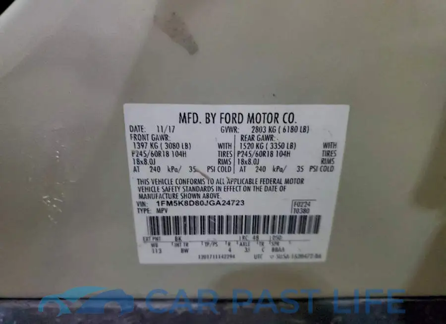 1FM5K8D80JGA24723# 13