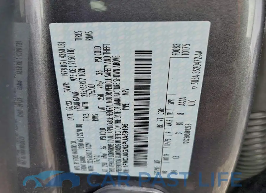 1FMCU0GN2PUA59195# 13