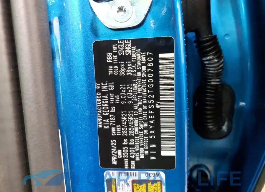 5XYAEFS52TG007807# 14