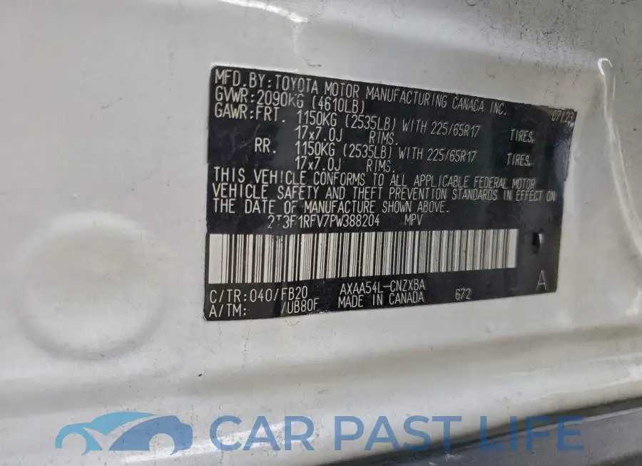 2T3F1RFV7PW388204# 13