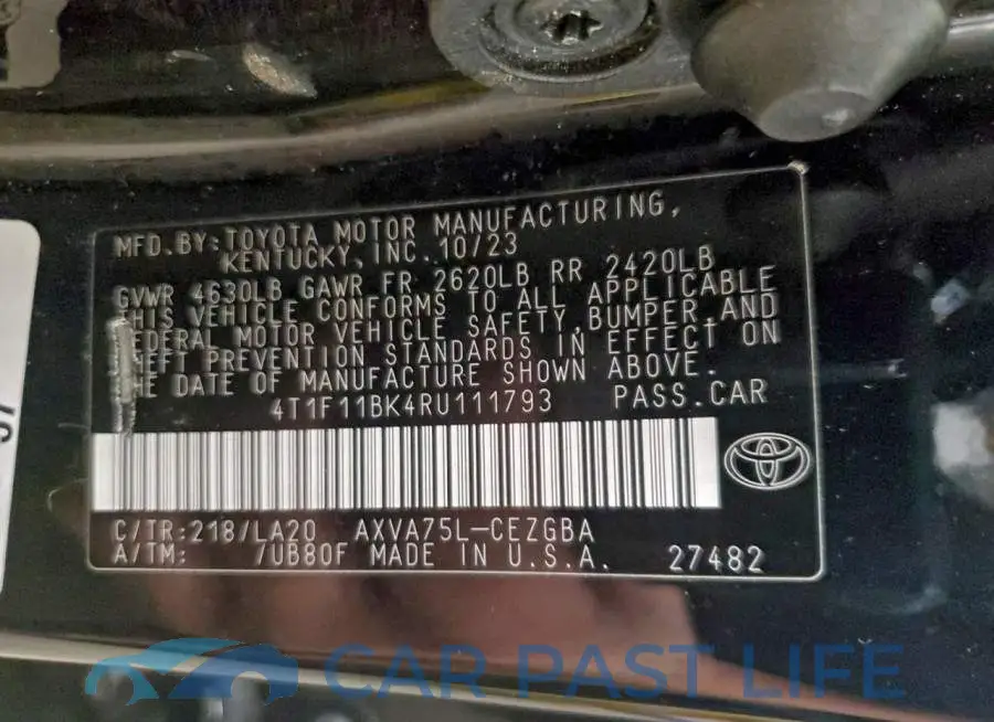 4T1F11BK4RU111793# 12