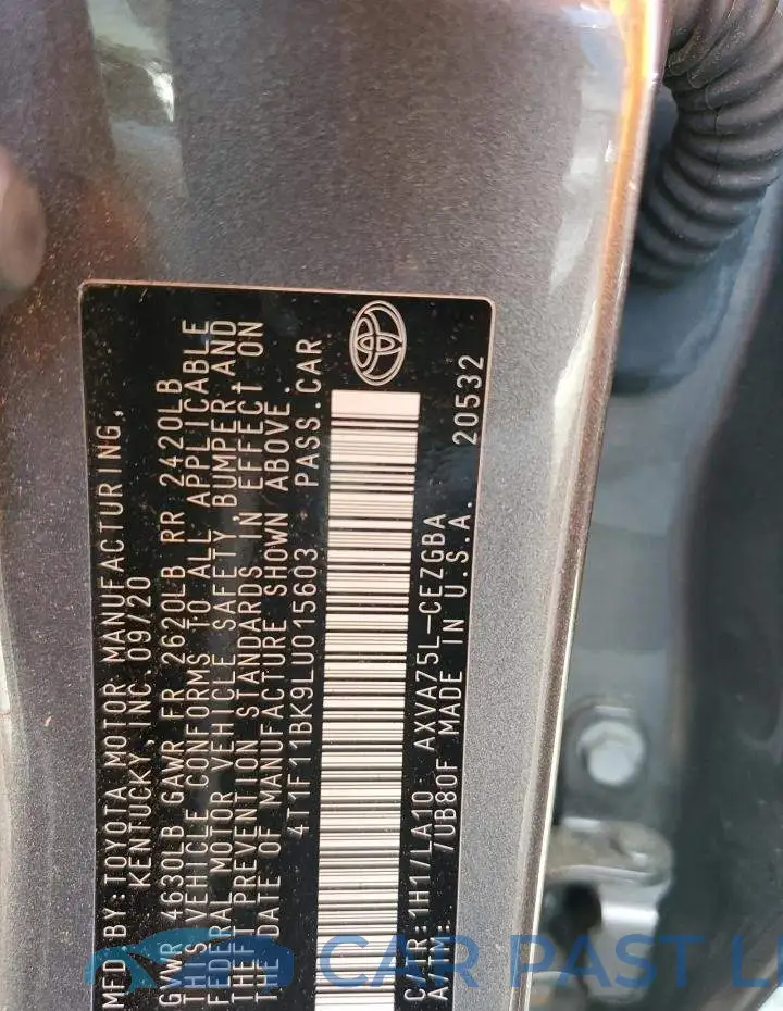 4T1F11BK9LU015603# 12
