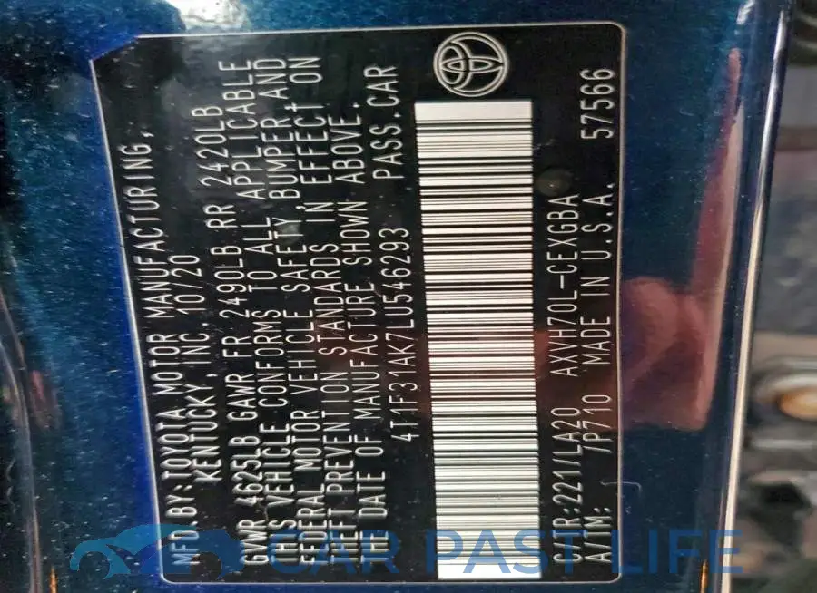 4T1F31AK7LU546293# 13