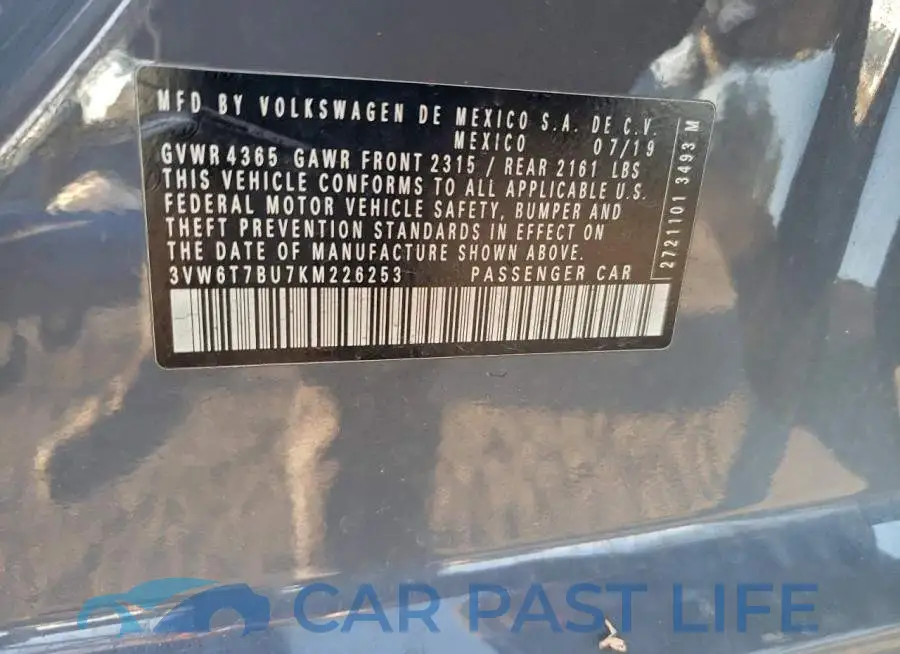 3VW6T7BU7KM226253# 12