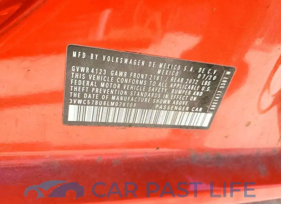 3VWC57BU6LM078109# 12