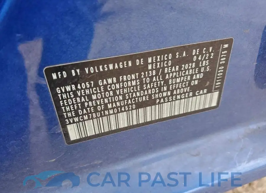 3VWCM7BU1NM014520# 12