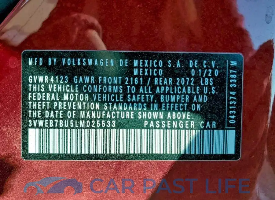 3VWEB7BU5LM025533# 12