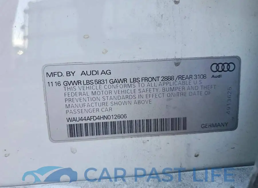 WAU44AFD4HN012606# 12