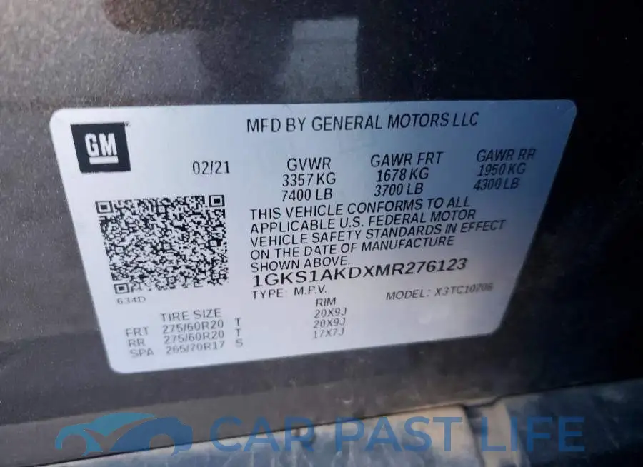 1GKS1AKDXMR276123# 13